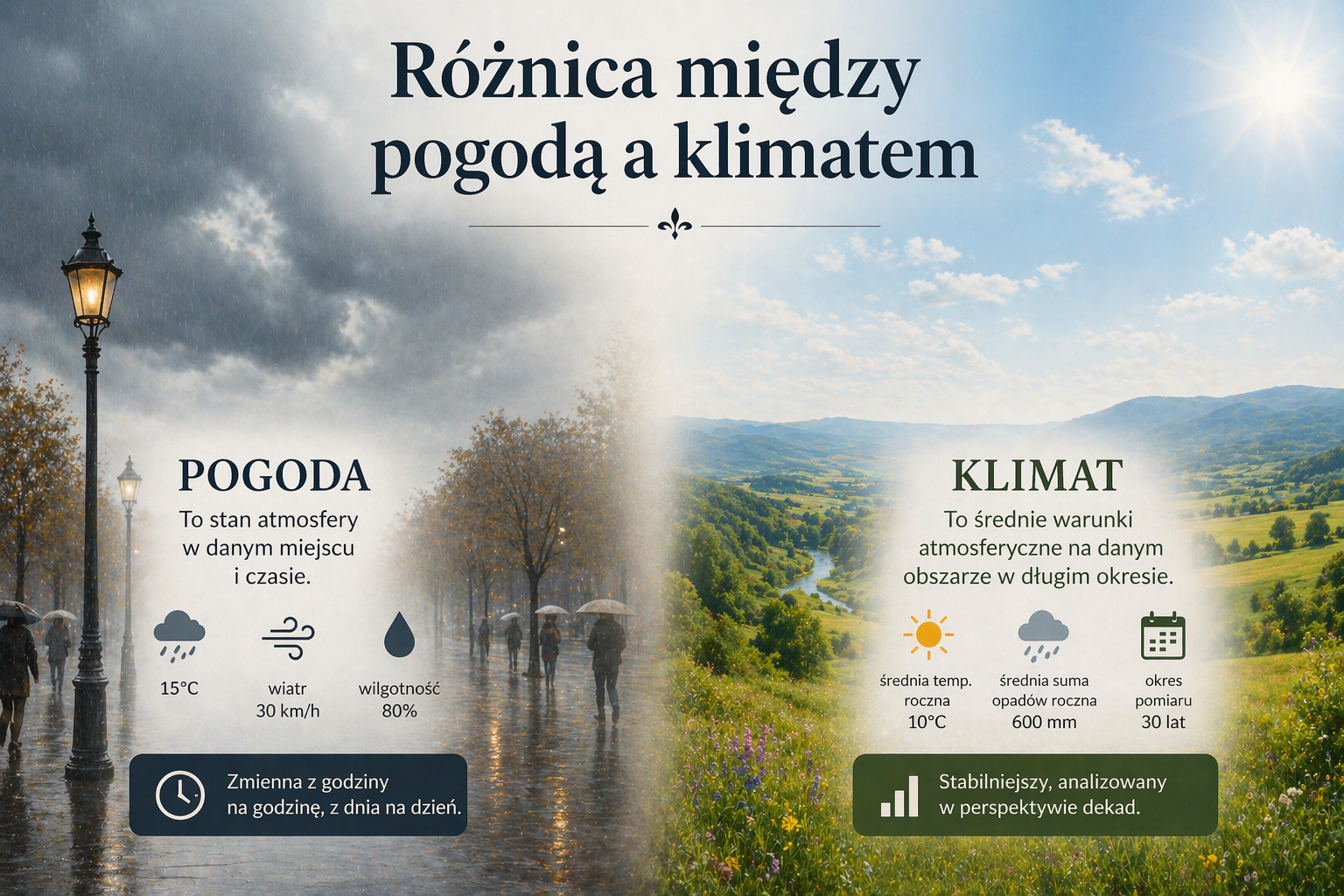 Różnica między pogodą a klimatem