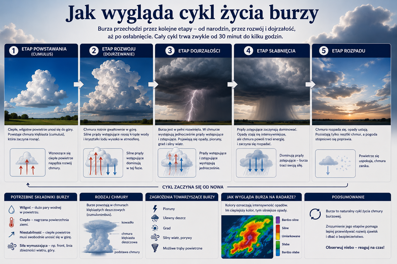Jak wygląda cykl życia burzy