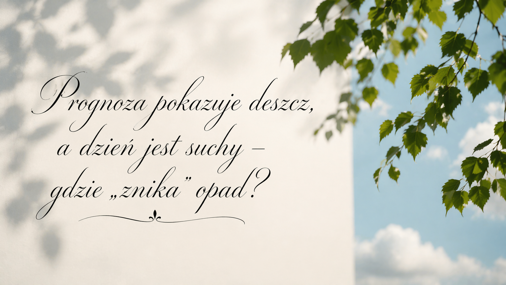 Prognoza pokazuje deszcz, a dzień jest suchy – gdzie „znika” opad?