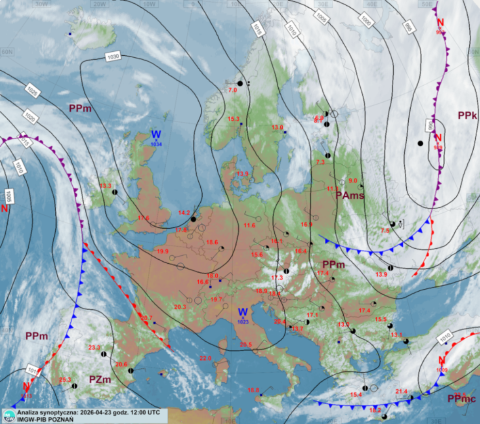 Sytuacja synoptyczna w Europie