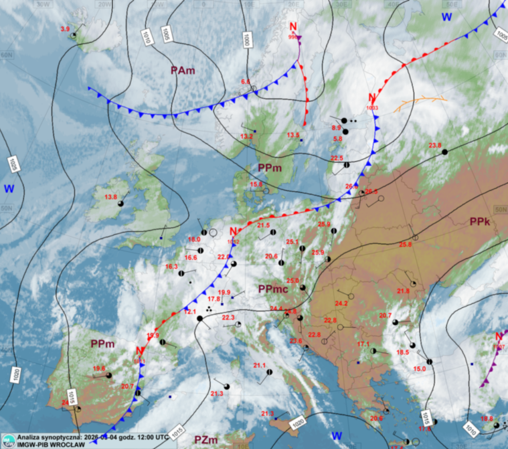 Front nad Europą, Polska na granicy dwóch mas powietrza