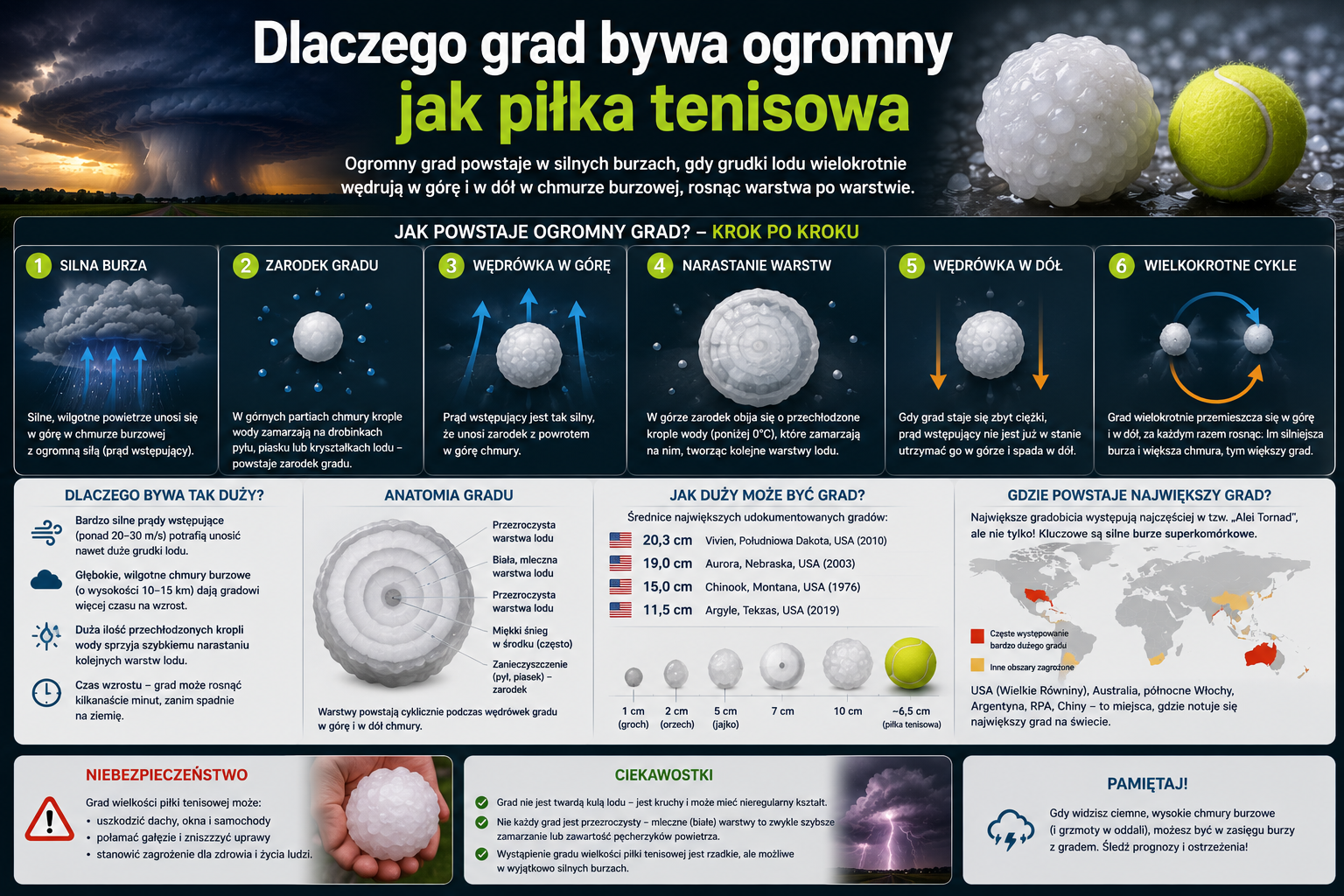 Dlaczego grad bywa ogromny jak piłka tenisowa