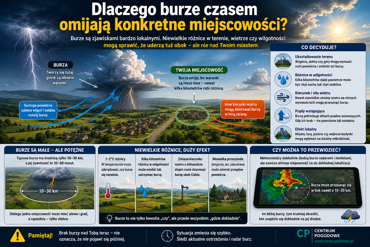 Dlaczego burze czasem omijają konkretne miejscowości?